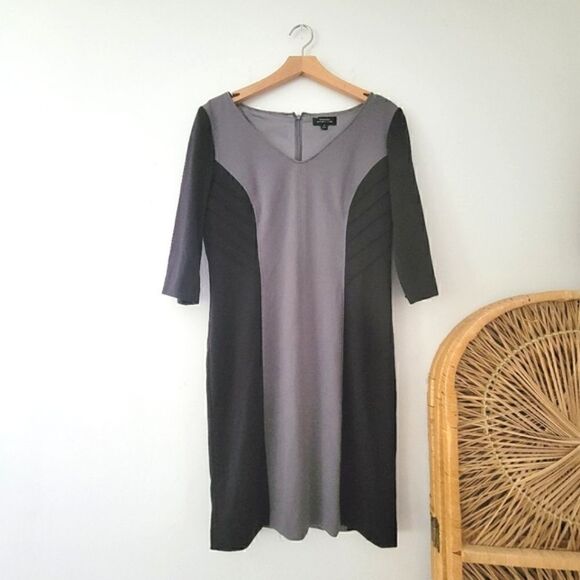 Tahari ASL Black and Gray Dress 10 - Picture 1 of 6
